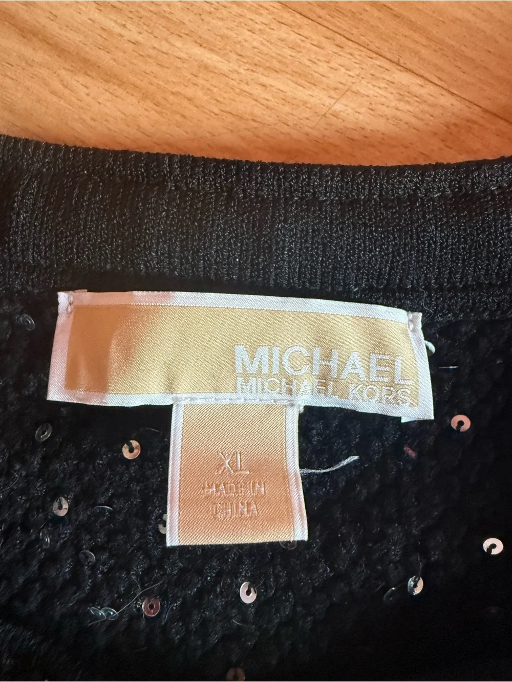 Gorgeous Michael Kors Sequined Metallic Stretch Knit Jacket - Size XL